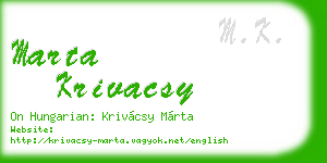 marta krivacsy business card
